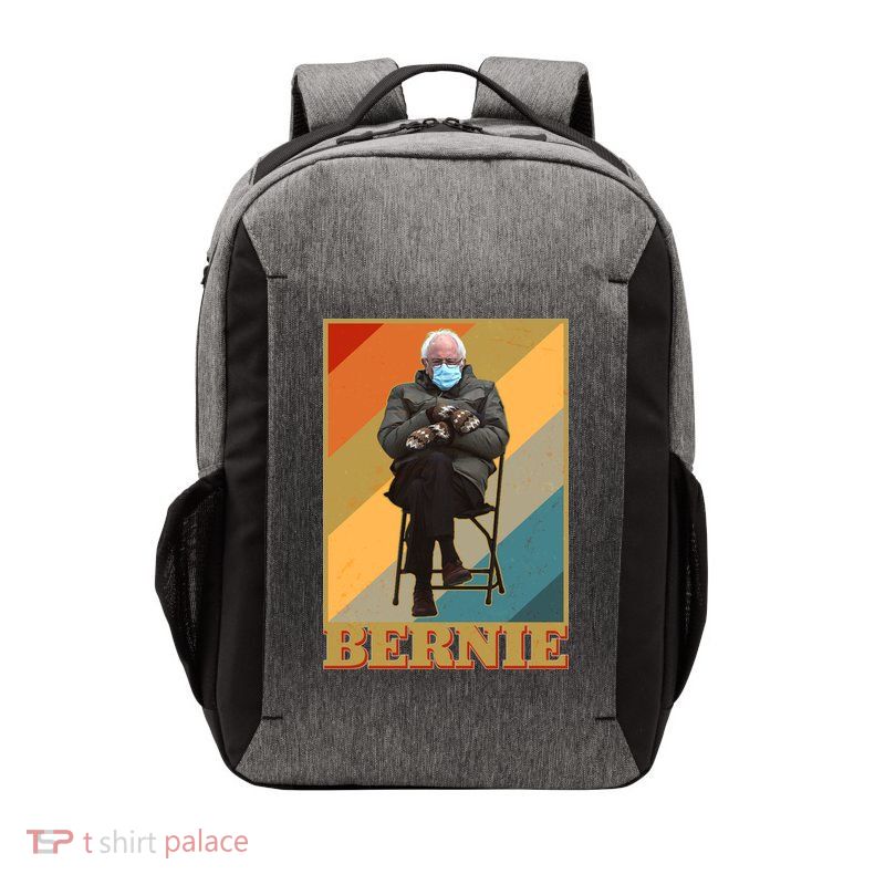 Vintage Colorful Bernie Sanders Mittens Meme Vector Backpack