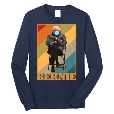 Vintage Colorful Bernie Sanders Mittens Meme Long Sleeve Shirt