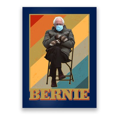 Vintage Colorful Bernie Sanders Mittens Meme Poster