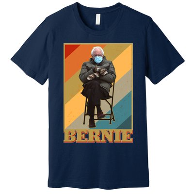 Vintage Colorful Bernie Sanders Mittens Meme Premium T-Shirt
