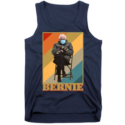 Vintage Colorful Bernie Sanders Mittens Meme Tank Top