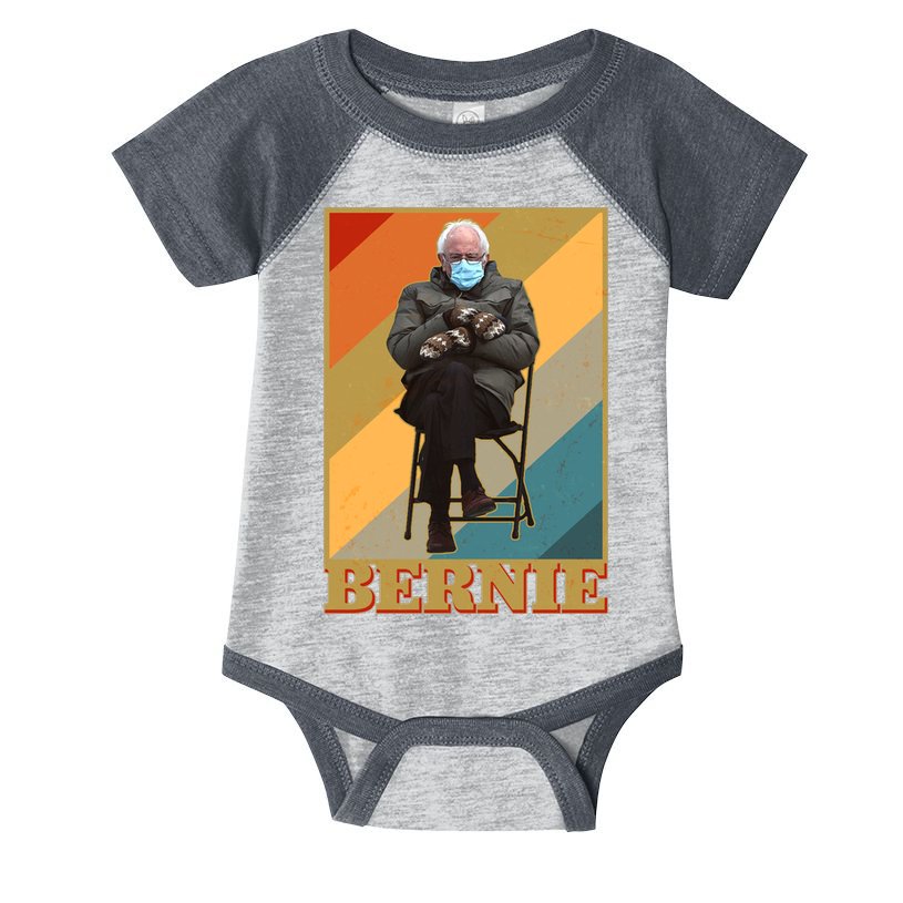 Vintage Colorful Bernie Sanders Mittens Meme Infant Baby Jersey Bodysuit