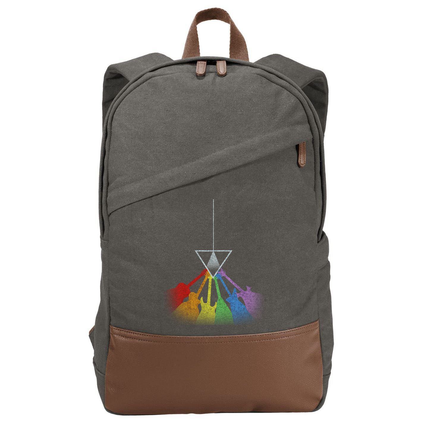 Vintage Colorful Guitars  Cotton Canvas Backpack