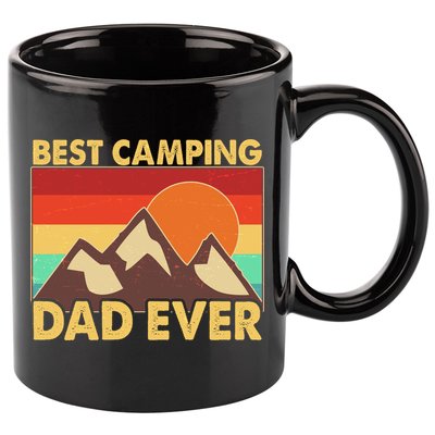 Vintage Colors Best Camping Dad Ever 11oz C Handle Ceramic Mug