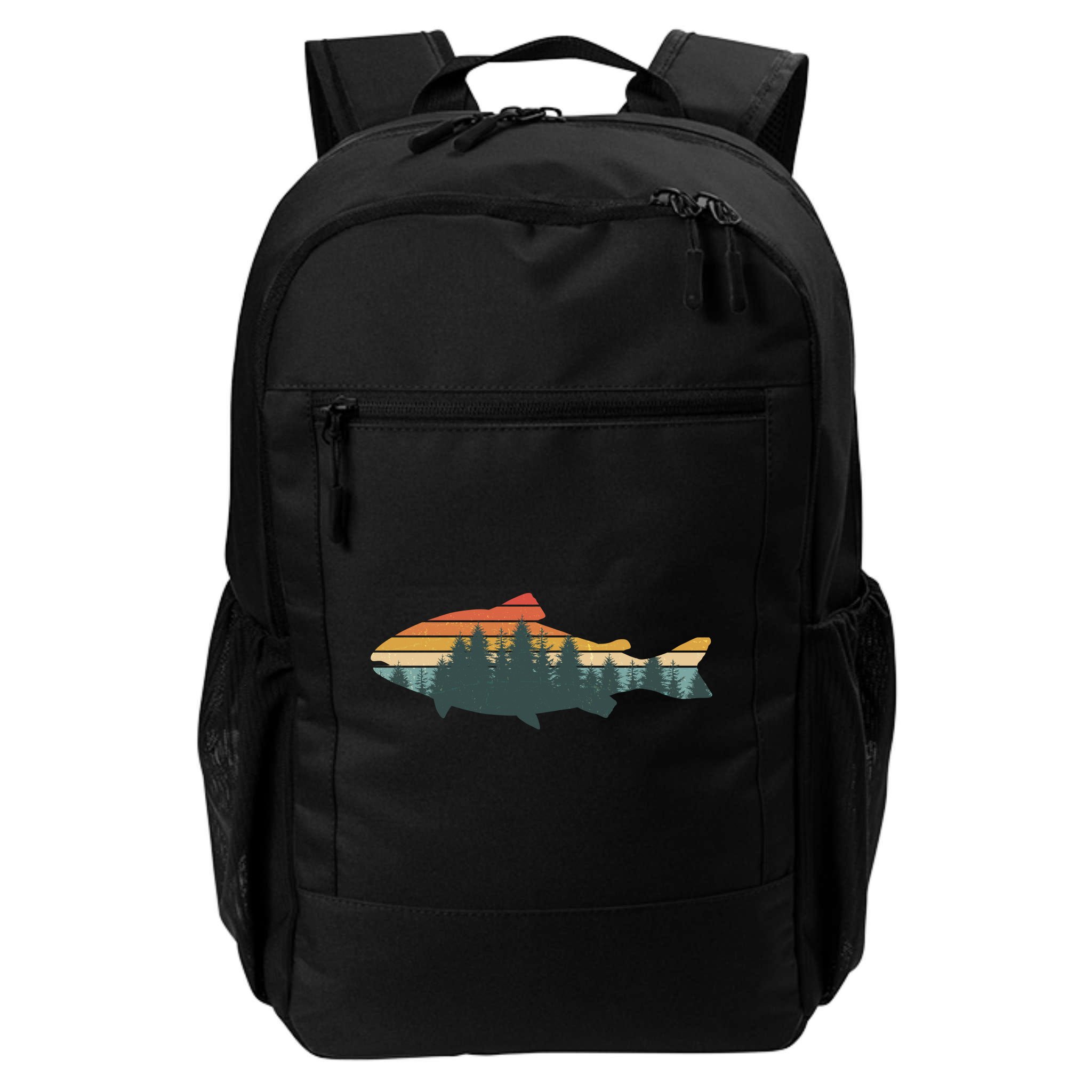 Vintage Colors Forest Bass Fish  Backpack