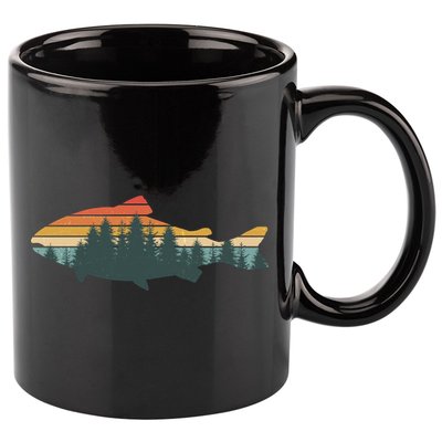 Vintage Colors Forest Bass Fish  11oz C Handle Ceramic Mug