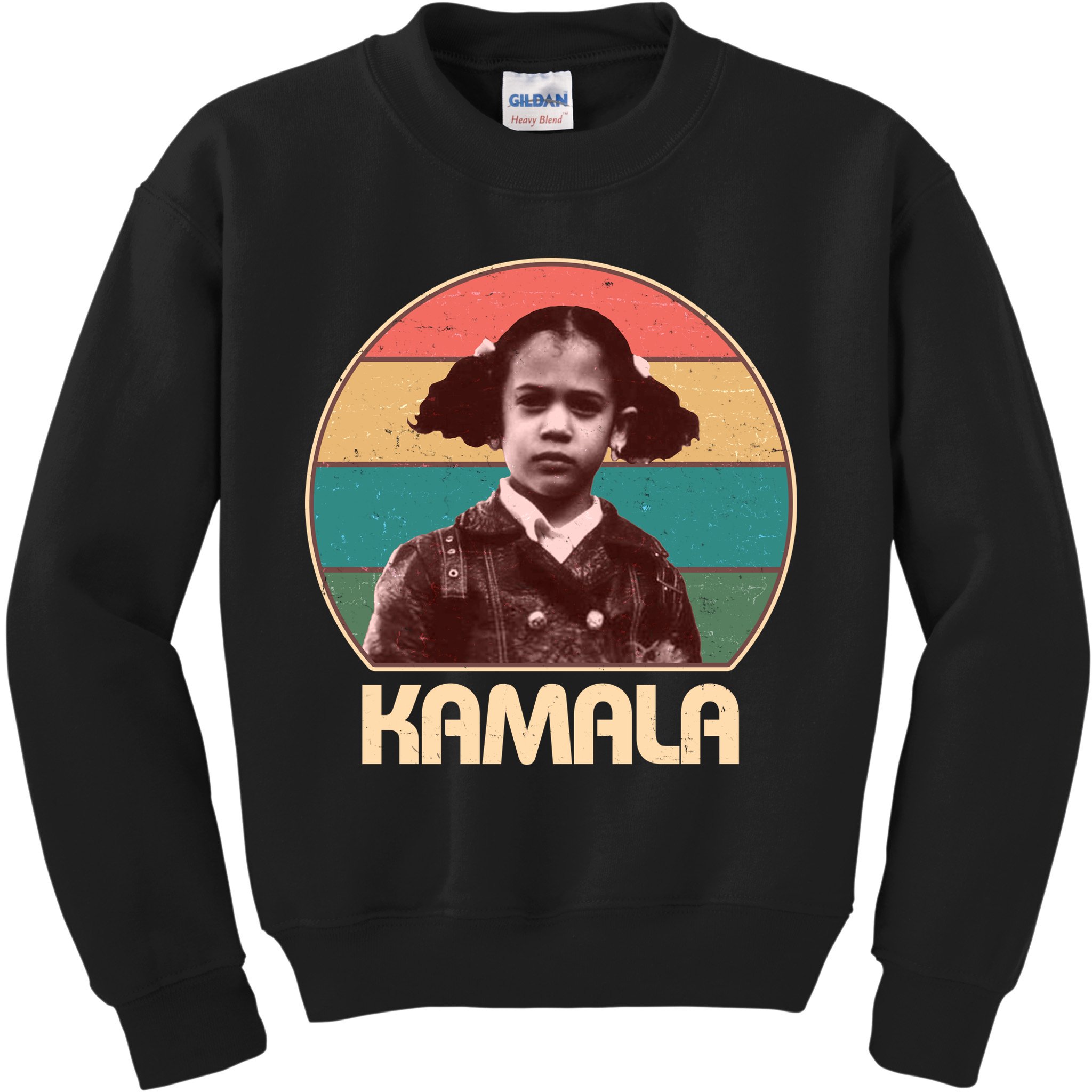 Vintage Colors Kamala Harris Childhood Photo Kids Sweatshirt