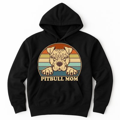 Vintage Colors Pitbull Mom Hoodie