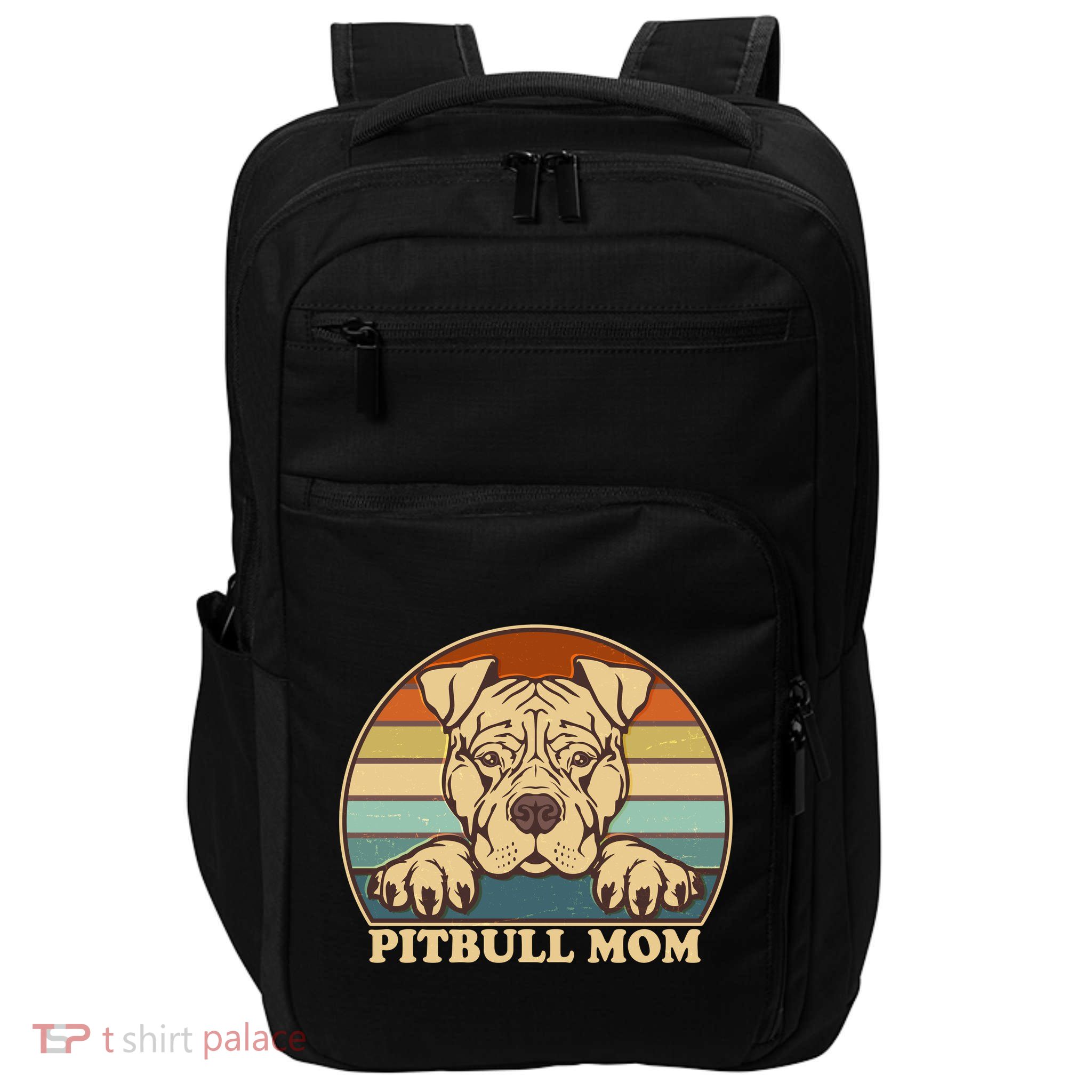 Vintage Colors Pitbull Mom Impact Tech Backpack