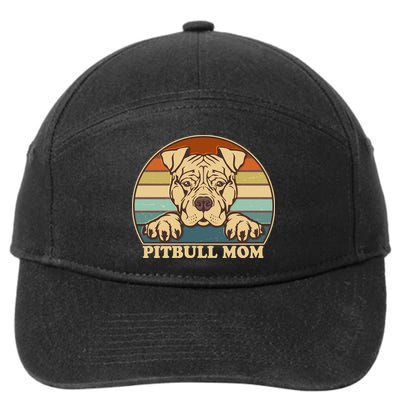 Vintage Colors Pitbull Mom 7-Panel Snapback Hat