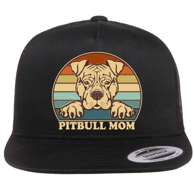 Vintage Colors Pitbull Mom Flatbill Hat
