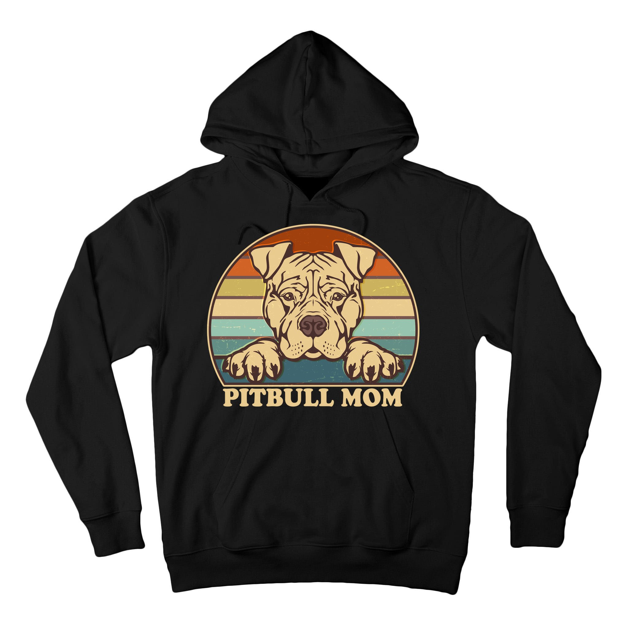 Vintage Colors Pitbull Mom Tall Hoodie