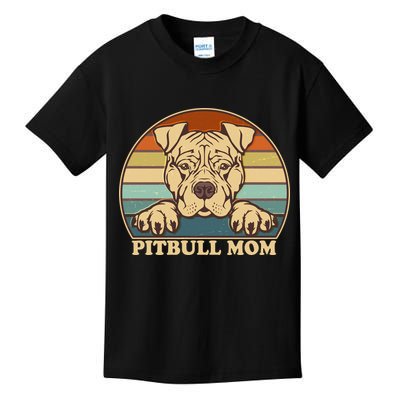 Vintage Colors Pitbull Mom Kids T-Shirt