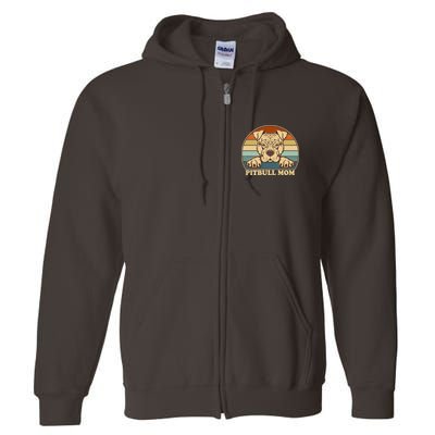 Vintage Colors Pitbull Mom Full Zip Hoodie