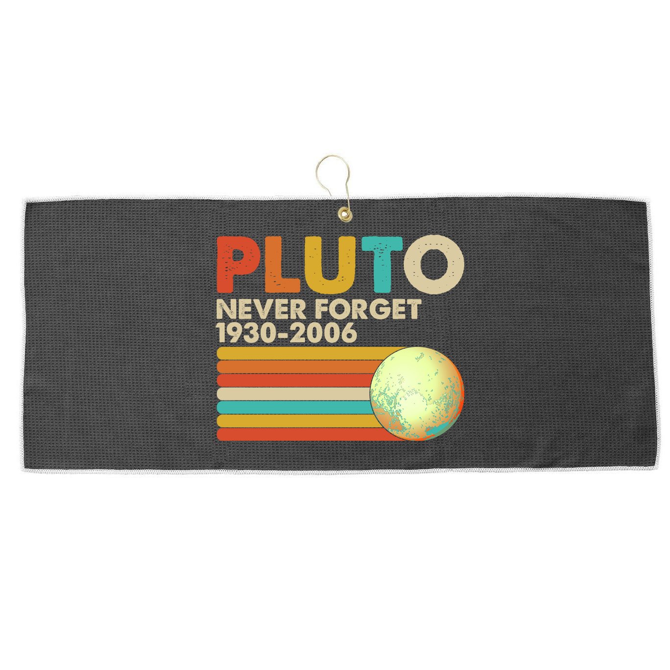 Vintage Colors Pluto Never Forget 1930-2006 Large Microfiber Waffle Golf Towel