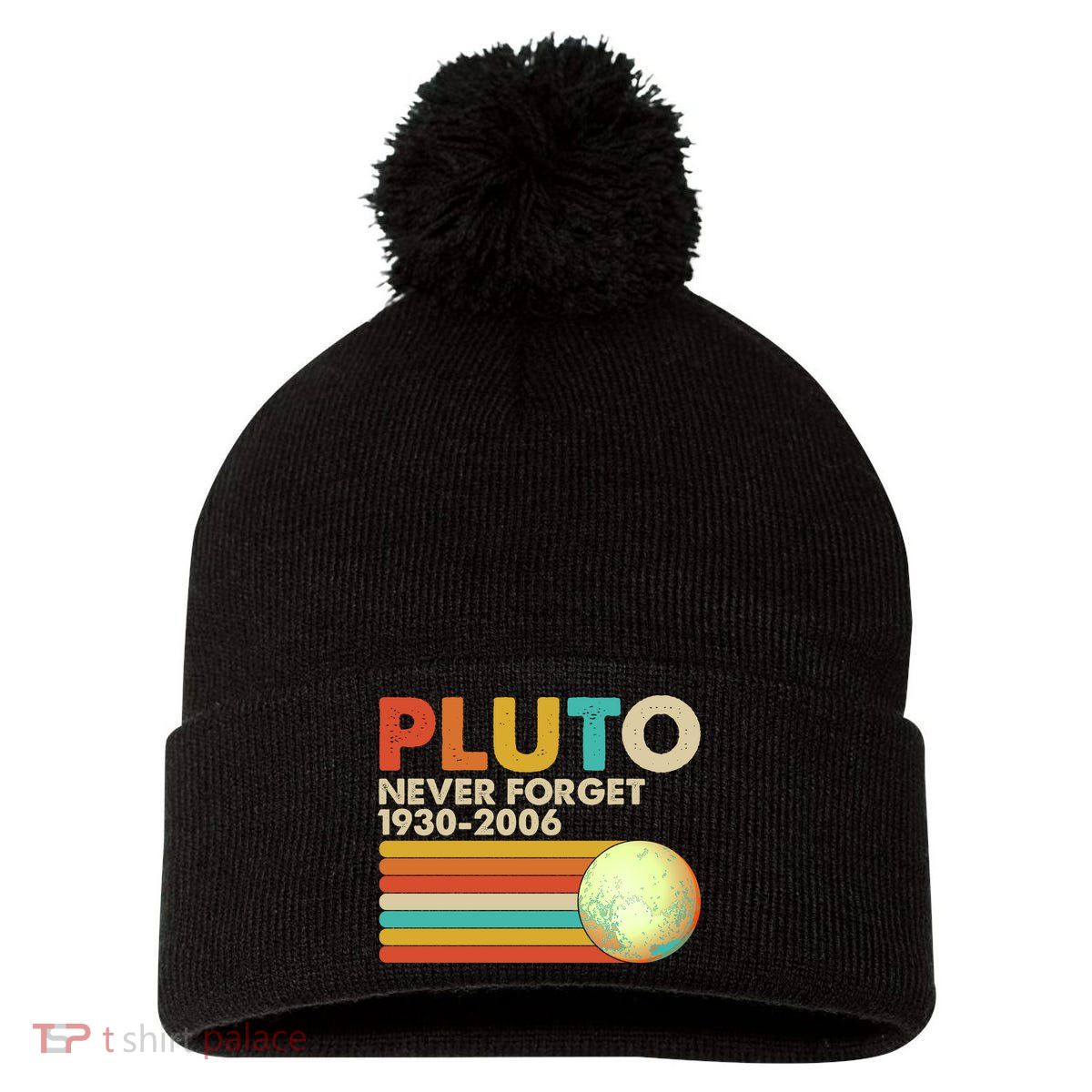 Vintage Colors Pluto Never Forget 1930-2006 Pom Pom 12in Knit Beanie