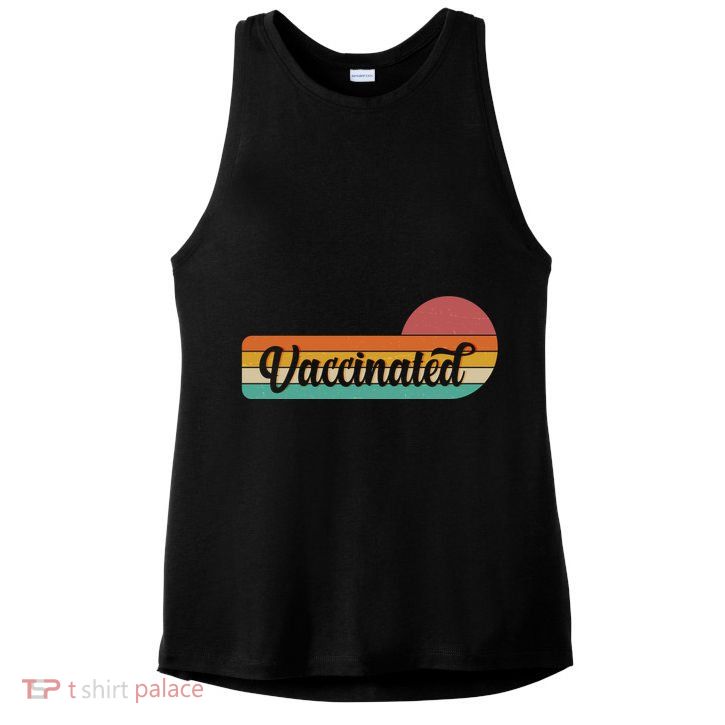 Vintage Colors Retro Sun Vaccinated Ladies PosiCharge Tri-Blend Wicking Tank