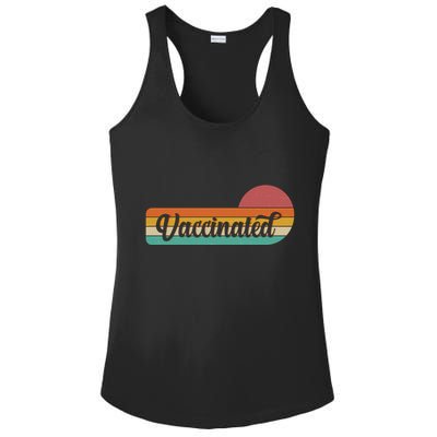 Vintage Colors Retro Sun Vaccinated Ladies PosiCharge Competitor Racerback Tank