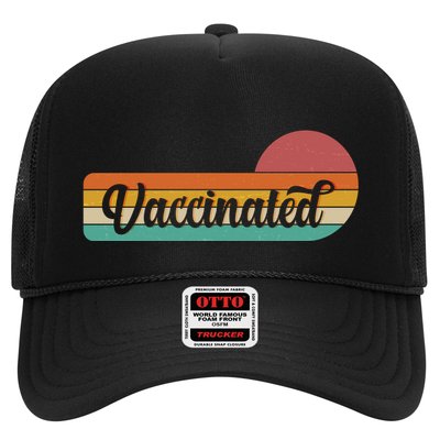 Vintage Colors Retro Sun Vaccinated Trucker Hat