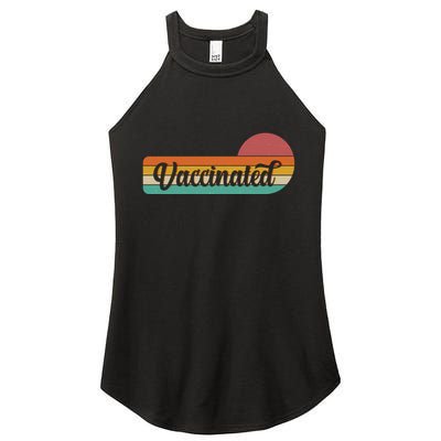 Vintage Colors Retro Sun Vaccinated Women's Perfect Tri Rocker Tank
