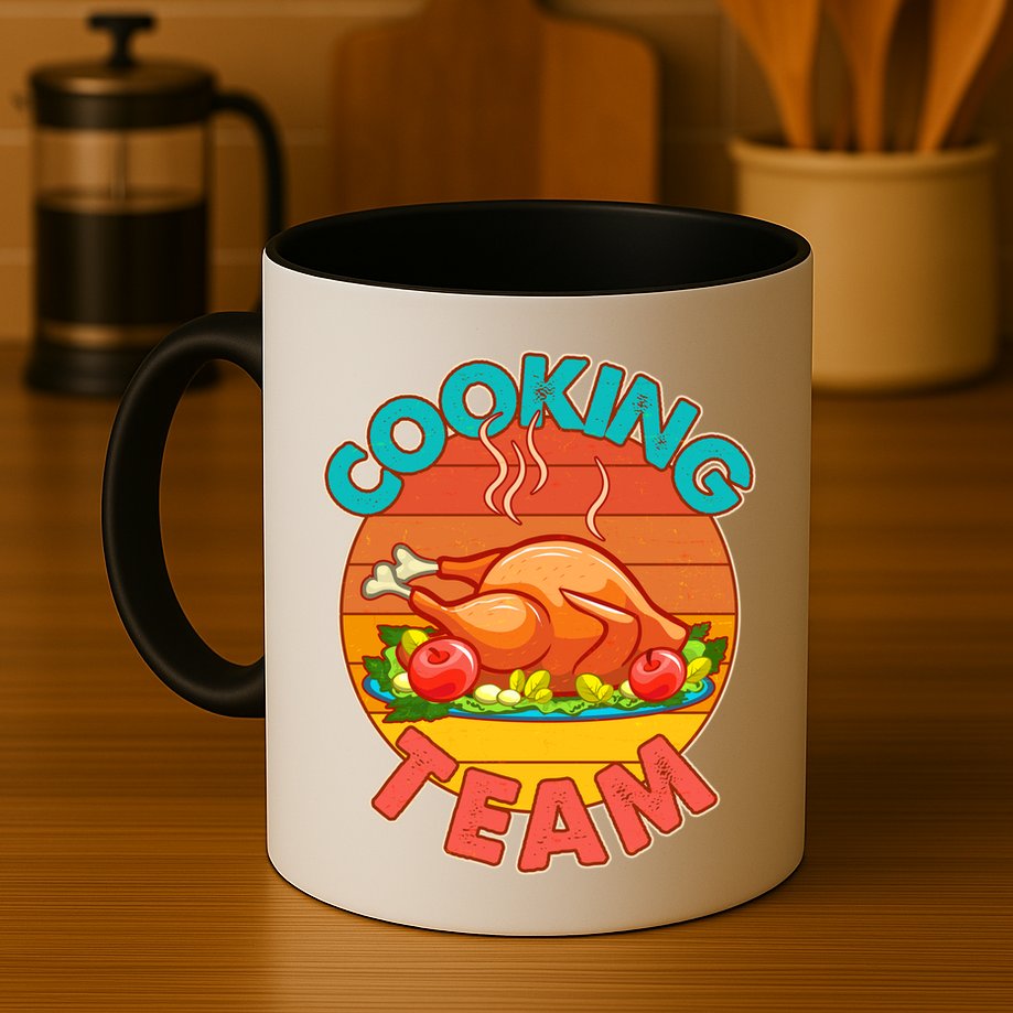 Vintage Cooking Team Emblem Mug