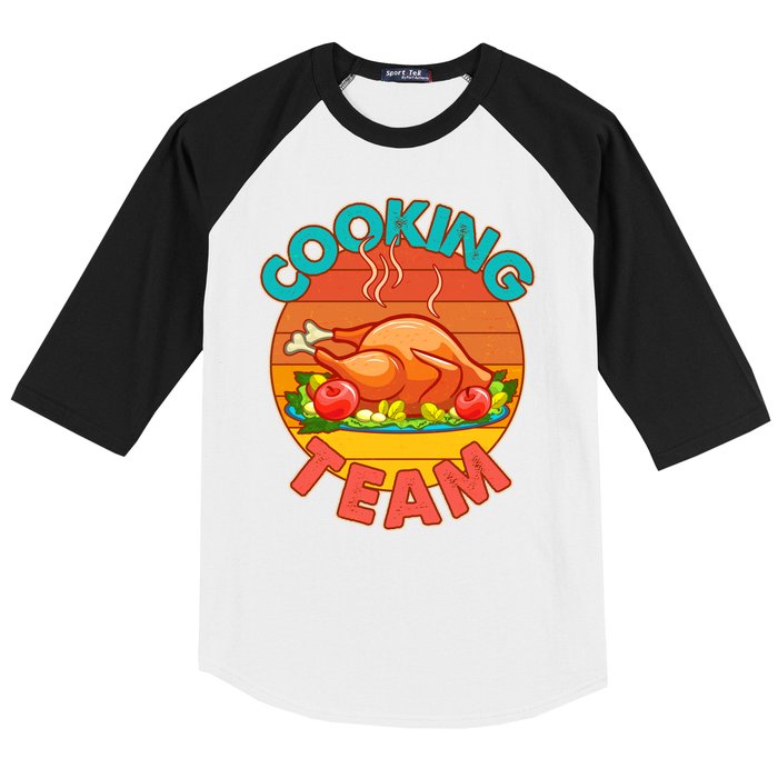 Vintage Cooking Team Emblem Baseball Sleeve Shirt