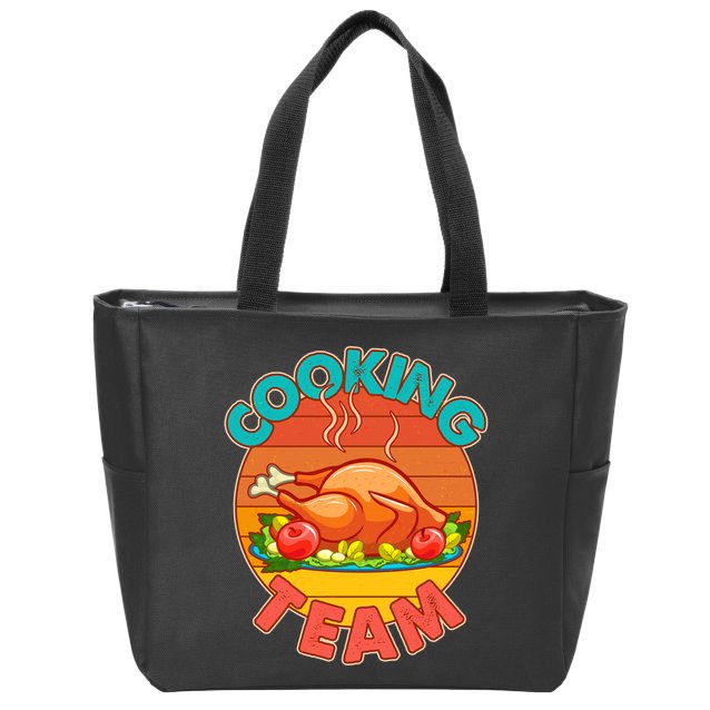 Vintage Cooking Team Emblem Zip Tote Bag