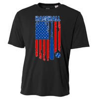 Vintage Cool Baseball American Flag Cooling Performance Crew T-Shirt