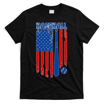 Vintage Cool Baseball American Flag T-Shirt