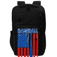 Vintage Cool Baseball American Flag Impact Tech Backpack