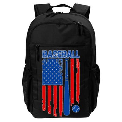 Vintage Cool Baseball American Flag Daily Commute Backpack