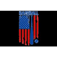 Vintage Cool Baseball American Flag Bumper Sticker