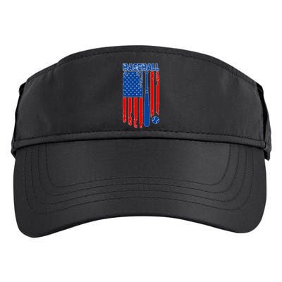 Vintage Cool Baseball American Flag Adult Drive Performance Visor