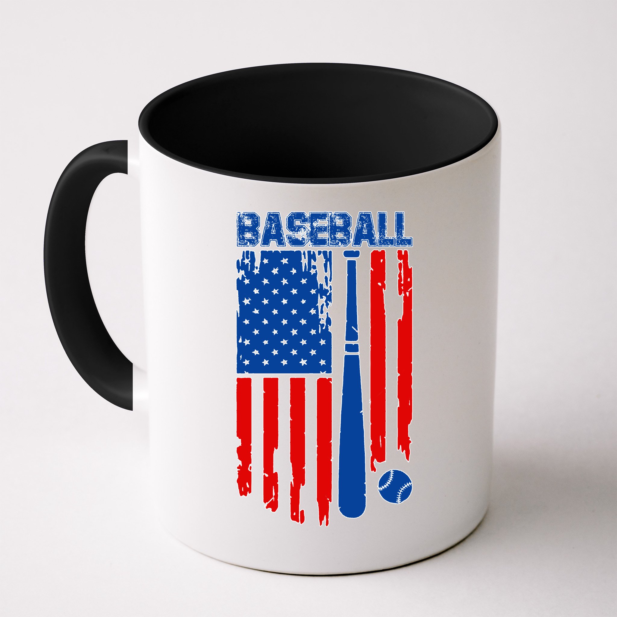 Vintage Cool Baseball American Flag Mug