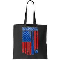 Vintage Cool Baseball American Flag Tote Bag