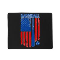 Vintage Cool Baseball American Flag Mousepad