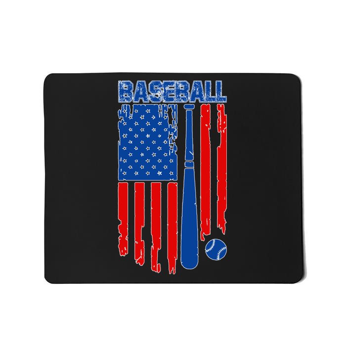 Vintage Cool Baseball American Flag Mousepad