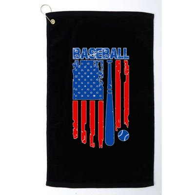 Vintage Cool Baseball American Flag Platinum Collection Golf Towel