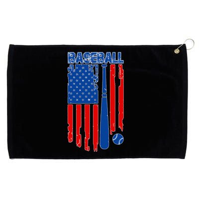 Vintage Cool Baseball American Flag Grommeted Golf Towel