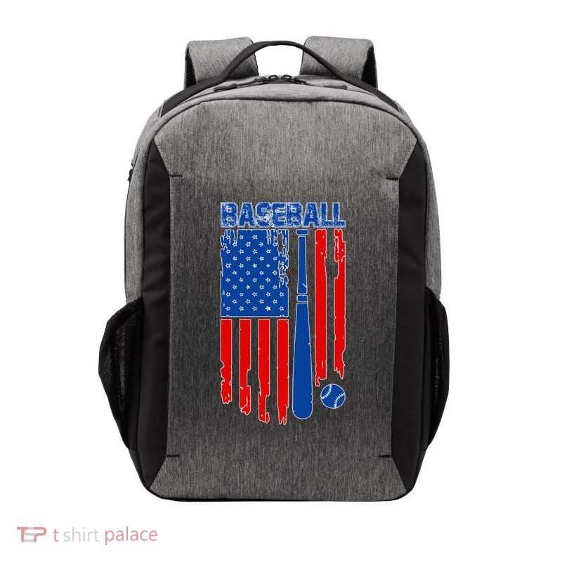 Vintage Cool Baseball American Flag Vector Backpack