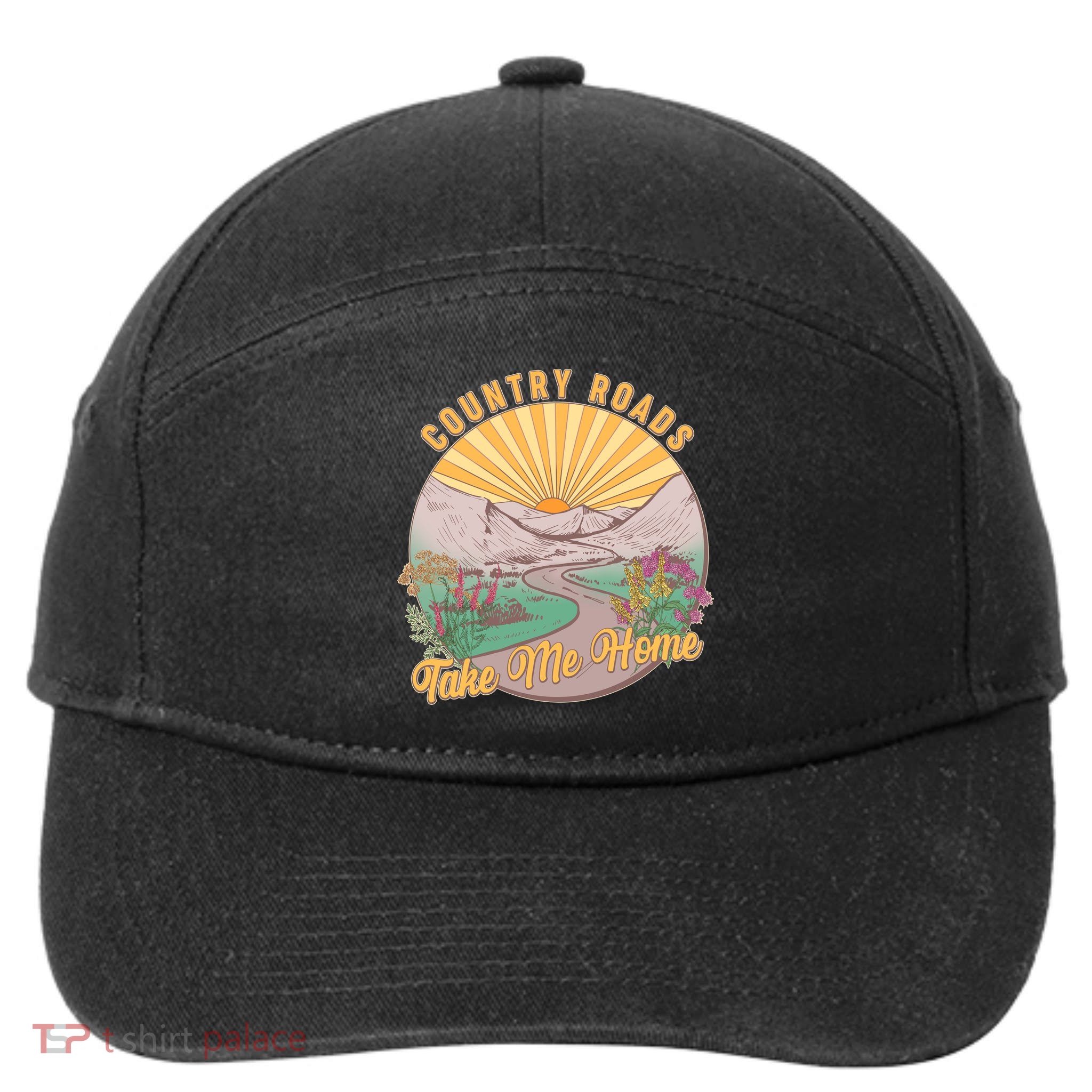 Vintage Country Roads Take Me Home  7-Panel Snapback Hat