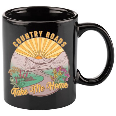 Vintage Country Roads Take Me Home  11oz C Handle Ceramic Mug