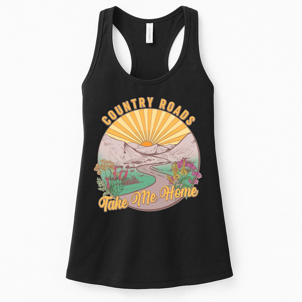 Vintage Country Roads Take Me Home  Womens Tank Top