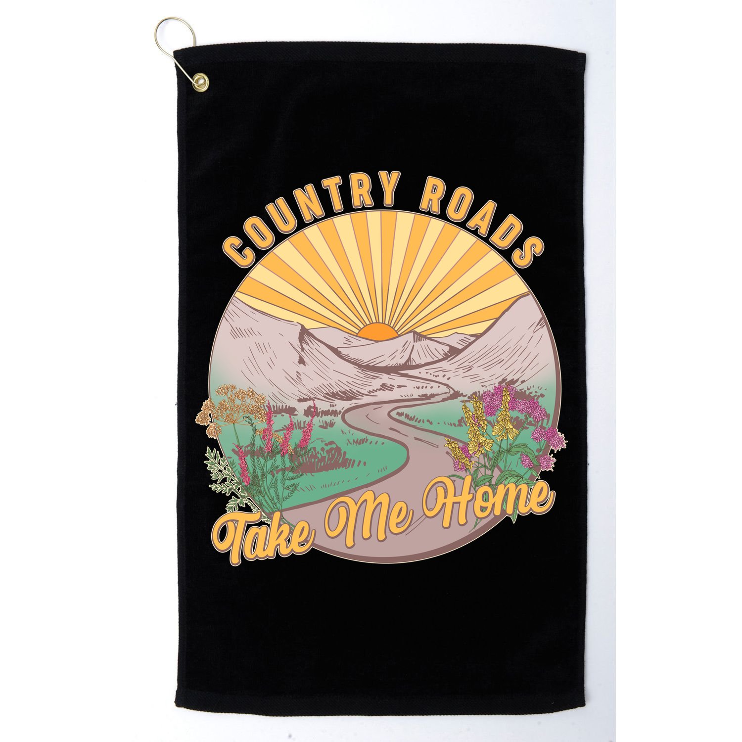 Vintage Country Roads Take Me Home  Golf Towel