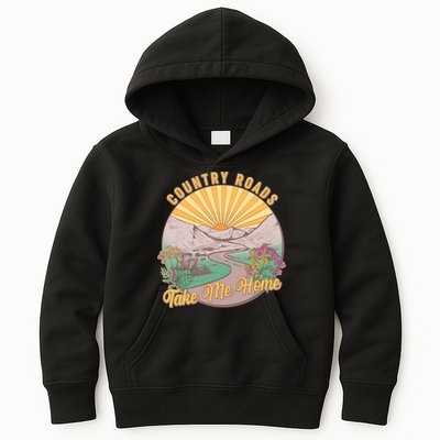 Vintage Country Roads Take Me Home  Kids Hoodie