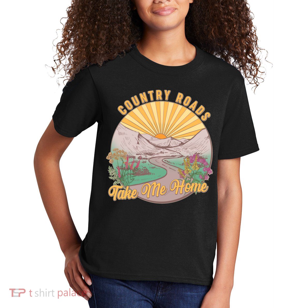 Vintage Country Roads Take Me Home  Kids T-Shirt