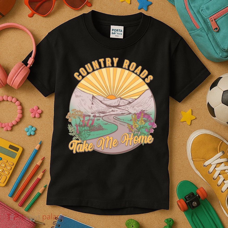 Vintage Country Roads Take Me Home  Kids T-Shirt
