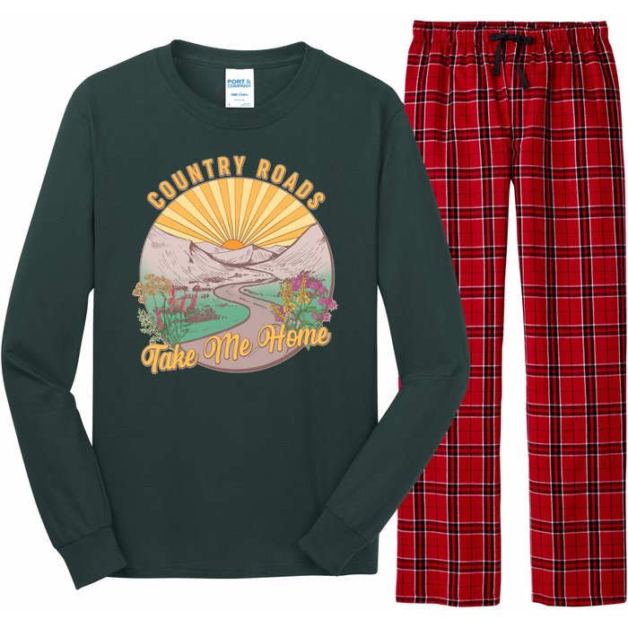 Vintage Country Roads Take Me Home  Long Sleeve Pajama Set