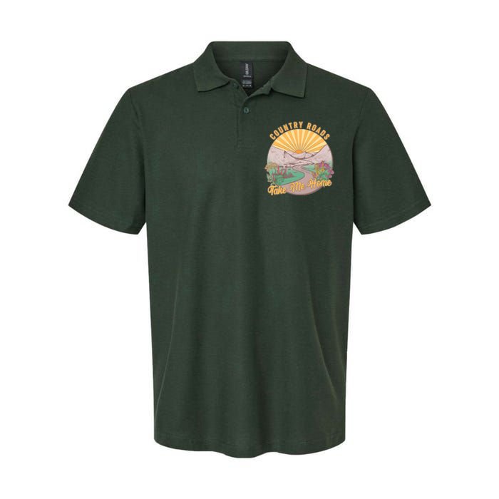 Vintage Country Roads Take Me Home  Softstyle Adult Sport Polo