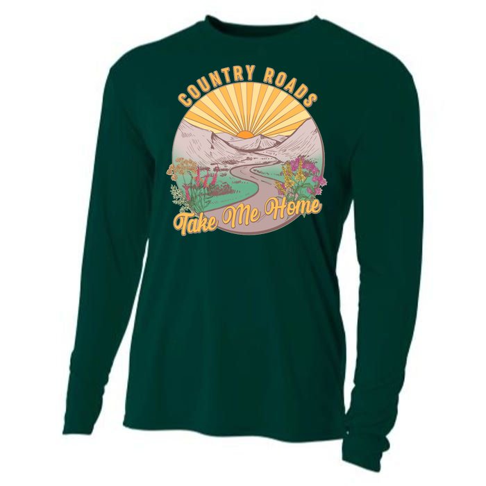 Vintage Country Roads Take Me Home  Cooling Performance Long Sleeve Crew